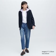 Брюки женские UNIQLO 453975COL64 голубые 28 (доставка из-за рубежа)