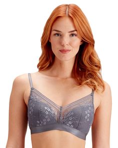 Бюстгальтер с мягкой чашкой Botanical Lace 38D серый Pretty Polly