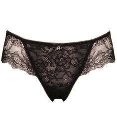 Кружевные трусики-шорты Lola S черный с бежевым Pretty Polly