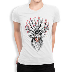 Футболка женская DS Apparel Принцесса Мононоке - Дух Леса 945581-1 белая 2XL