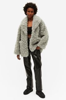 Пальто женское Monki 1105189001 серое 2XL (доставка из-за рубежа)