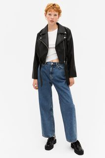 Кожаная куртка женская Monki 1088334001 черная S (доставка из-за рубежа)