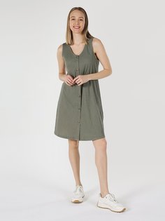 Платье женское Colins CL1063788_Q1.V1_DMG зеленое XS