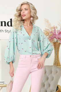 Блуза женская DSTrend Даяна бирюзовая 52 RU