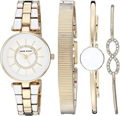 Наручные часы женские Anne Klein AK/3286WTST белые/золотистые
