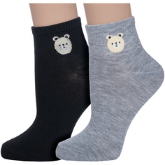 Комплект носков женских Hobby Line 2-333-06 черных; серых 36-40