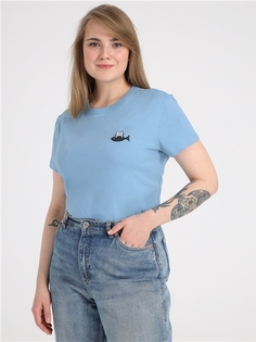 Футболка женская Апрель 1ЖДФК4256001 голубая 112/164