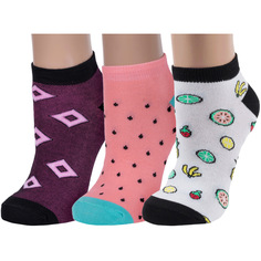 Комплект носков женских ХОХ 3-G-3Rk разноцветных 25