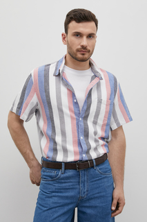 Рубашка мужская Finn Flare FSD21071 синяя 2XL