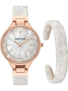 Наручные часы женские Anne Klein AK/1408WTST белые/золотистые