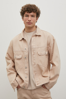 Джинсовая куртка мужская Finn Flare FSD25001 бежевая L