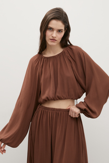 Блуза женская Finn Flare FSD110103 коричневая L