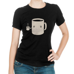 Футболка женская DS Apparel Чашка Кофе 9899086-1 черная 2XL