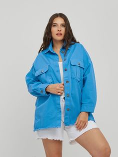 Рубашка женская MAT fashion Plus size_4506 бирюзовая S/M