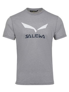 Футболка мужская Salewa Solidlogo Dry M T-Shirt серая XL