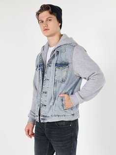 Джинсовая куртка мужская Colins CL1060620_Q1.V1_DN41532 голубая L
