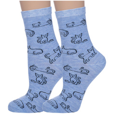 Комплект носков женских Hobby Line 2-242-6 голубых 36-40