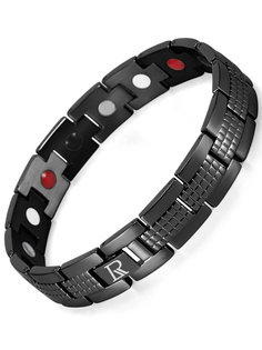 Браслет из медицинской стали с магнитами р.21 Luxorium Man Noel Black