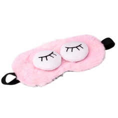 Маска для сна Sleeping plush eyes розовая No Brand