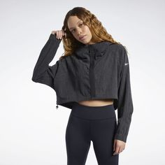 Толстовка Reebok для женщин, на молнии, FJ2909, Black, размер L