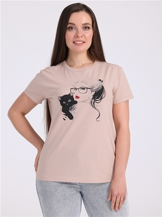 Футболка женская Апрель 1ЖДФК4112001 бежевая 104/164