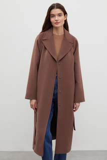 Пальто женское Finn Flare FBD11034 коричневое XL