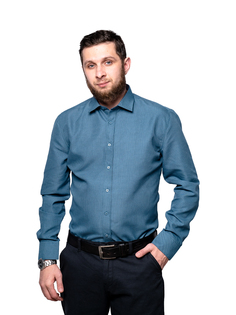 Рубашка мужская Imperator Twist 10 sl синяя 40/170-178