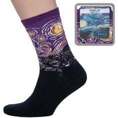 Носки унисекс Hobby Line 215-1 фиолетовые; черные one size