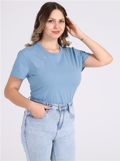 Футболка женская Апрель 1ЖДФК4256001 голубая 120/164