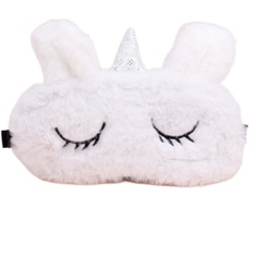 Маска для сна Sleeping unicorn with a silver horn белая No Brand
