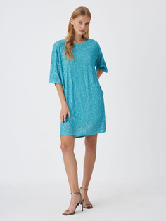 Платье женское Sela 2812010729 голубое XS