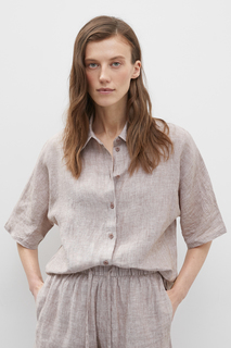 Рубашка женская Finn Flare BAS-10098 коричневая 2XL