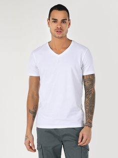 Футболка мужская Colins CL1058591_Q1.V1_WHT белая XL