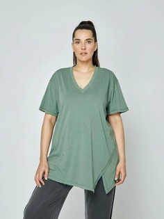 Футболка женская MAT fashion Plus size_1110 зеленая S/M