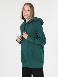Худи женское Colins CL1045200_Q1.V1 зеленое L Colins