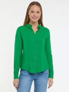 Рубашка женская oodji 11411136B зеленая 42 EU