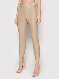 Леггинсы женские DKNY P1RKXGIJ бежевые XL
