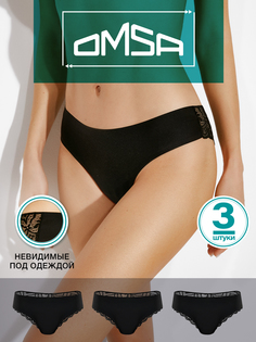 Комплект трусов женских Omsa БOmD_B Invisible 2613-01SS черных L