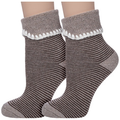 Комплект носков женских Hobby Line 2-6171 коричневых 36-40