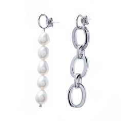 Серьги из бижутерного сплава с искусственным жемчугом Moon Paris MR-21.04-055