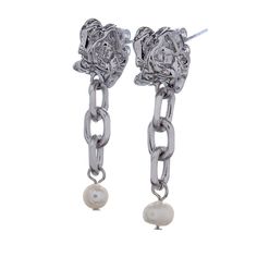 Серьги из бижутерного сплава с искусственным жемчугом Moon Paris MRQ-23.03-013