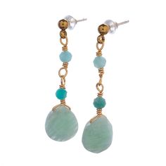 Серьги из бижутерного сплава с амазонитом Moon Paris Mo-23.03-019