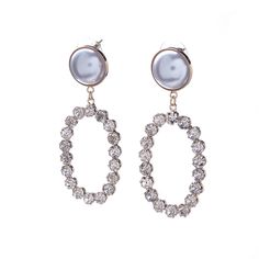 Серьги-кольца из бижутерного сплава с swarovski Moon Paris MRQ-22.12-010