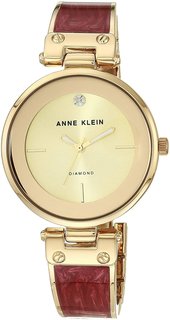 Наручные часы женские Шёлковый путь AK/2512BYGB бордовые/золотистые Anne Klein