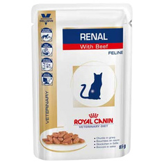 Влажный корм для кошек ROYAL CANIN Vet Diet Renal, говядина, 85г
