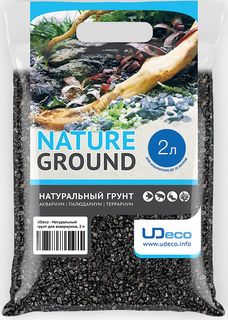 Натуральный грунт UDeco Canyon Black для аквариумов Черный гравий 4-6 мм (2 л)