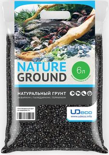 Натуральный грунт UDeco Canyon Black для аквариумов Черный гравий 4-6 мм (6 л)