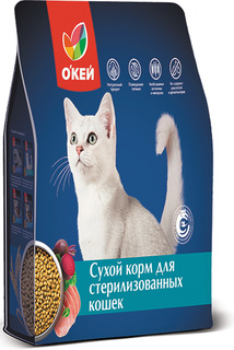 Сухой корм для кошек Окей, мясо, 1220кг