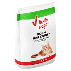 Сухой корм для кошек То, что надо!, курица, 1.9кг
