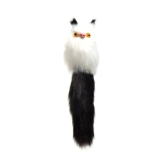 Игрушка для кошек Кот-дружок, искусственный мех, корпус 7 см, белая/чёрная No Brand